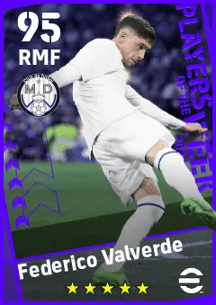 Federico Valverde eFootball 2026 player card — 95 OVR RMF