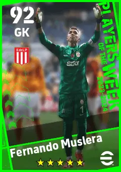 Fernando Muslera eFootball 2026 player card — 92 OVR GK