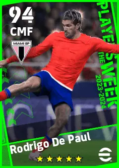 Rodrigo De Paul eFootball 2026 player card — 94 OVR CMF