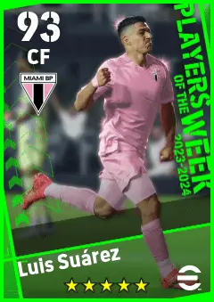 Luis Suarez eFootball 2026 player card — 93 OVR CF