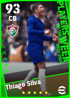Thiago Silva eFootball 2026 player card — 93 OVR CB