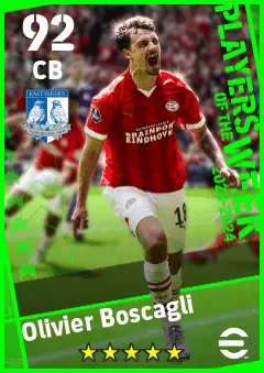 Olivier Boscagli eFootball 2026 player card — 92 OVR CB