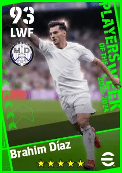 Brahim Diaz eFootball 2026 player card — 93 OVR LWF