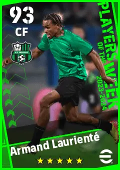 Armand Lauriente eFootball 2026 player card — 93 OVR CF