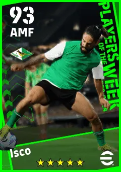 Isco eFootball 2026 player card — 93 OVR AMF