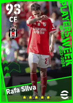 Rafa Silva eFootball 2026 player card — 93 OVR CF