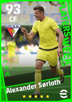 Alexander Sorloth eFootball 2026 player card — 93 OVR CF