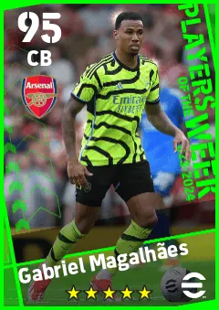 Gabriel Magalhaes eFootball 2026 player card — 95 OVR CB