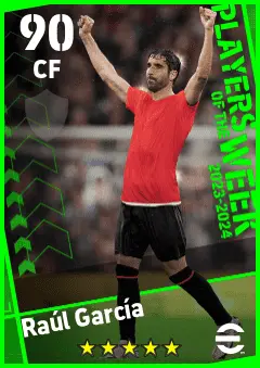 Raul Garcia eFootball 2026 player card — 90 OVR CF