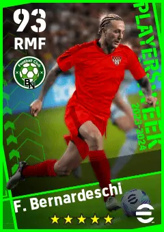 F. Bernardeschi eFootball 2026 player card — 93 OVR RMF