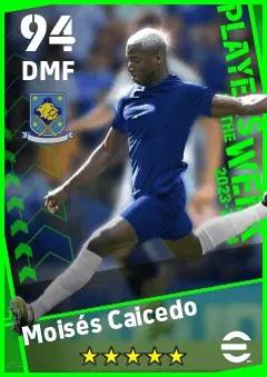 Moises Caicedo eFootball 2026 player card — 94 OVR DMF