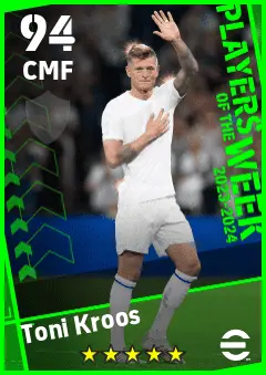 Toni Kroos eFootball 2026 player card — 94 OVR CMF