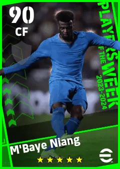 M Baye Niang eFootball 2026 player card — 90 OVR CF