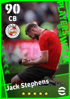Jack Stephens eFootball 2026 player card — 90 OVR CB