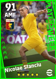 Nicolae Stanciu eFootball 2026 player card — 91 OVR AMF