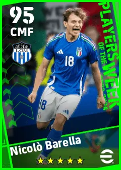 Nicolo Barella eFootball 2026 player card — 95 OVR CMF