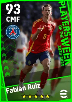 Fabian Ruiz eFootball 2026 player card — 93 OVR CMF