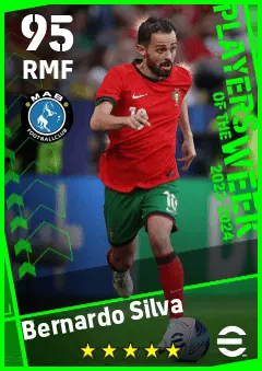 Bernardo Silva eFootball 2026 player card — 95 OVR RMF