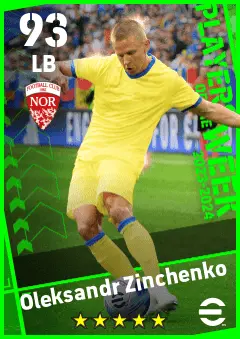 Oleksandr Zinchenko eFootball 2026 player card — 93 OVR LB