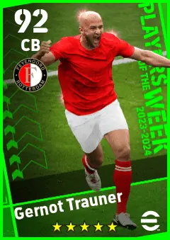 Gernot Trauner eFootball 2026 player card — 92 OVR CB