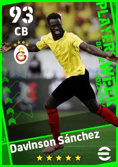 Davinson Sanchez eFootball 2026 player card — 93 OVR CB