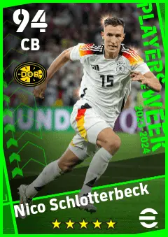 Nico Schlotterbeck eFootball 2026 player card — 94 OVR CB
