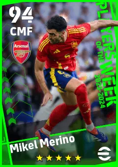Mikel Merino eFootball 2026 player card — 94 OVR CMF