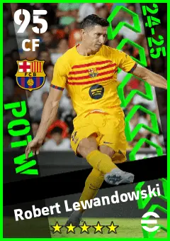 Robert Lewandowski eFootball 2026 player card — 95 OVR CF