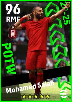 Mohamed Salah eFootball 2026 player card — 96 OVR RMF