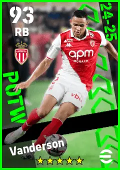 Vanderson eFootball 2026 player card — 93 OVR RB