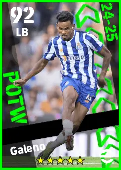 Galeno eFootball 2026 player card — 92 OVR LB