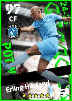 Erling Haaland eFootball 2026 player card — 97 OVR CF