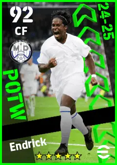Endrick eFootball 2026 player card — 92 OVR CF