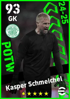 Kasper Schmeichel eFootball 2026 player card — 93 OVR GK
