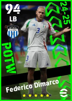 Federico Dimarco eFootball 2026 player card — 94 OVR LB