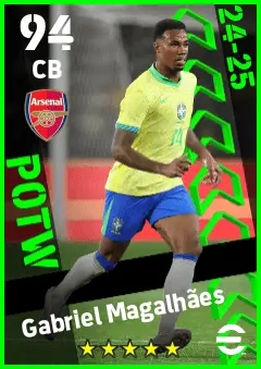 Gabriel Magalhaes eFootball 2026 player card — 94 OVR CB