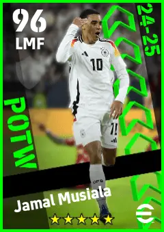 Jamal Musiala eFootball 2026 player card — 96 OVR LMF