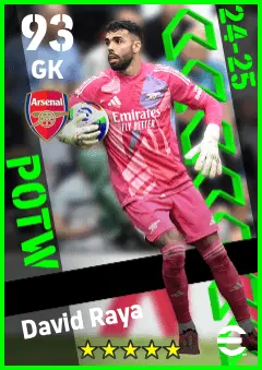David Raya eFootball 2026 player card — 93 OVR GK