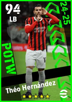 Theo Hernandez eFootball 2026 player card — 94 OVR LB