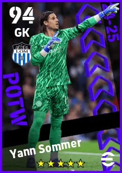 Yann Sommer eFootball 2026 player card — 94 OVR GK