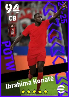 Ibrahima Konate eFootball 2026 player card — 94 OVR CB