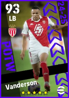 Vanderson eFootball 2026 player card — 93 OVR LB