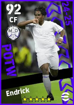 Endrick eFootball 2026 player card — 92 OVR CF