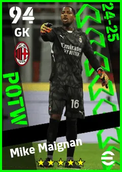 Mike Maignan eFootball 2026 player card — 94 OVR GK
