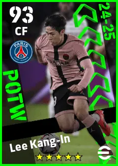 Lee Kang-In eFootball 2026 player card — 93 OVR CF