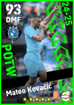 Mateo Kovacic eFootball 2026 player card — 93 OVR DMF