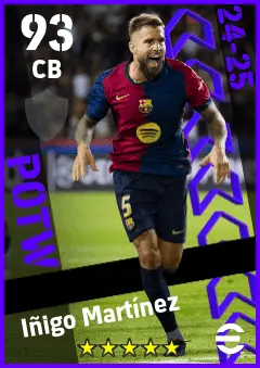 Inigo Martinez eFootball 2026 player card — 93 OVR CB