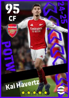 Kai Havertz eFootball 2026 player card — 95 OVR CF
