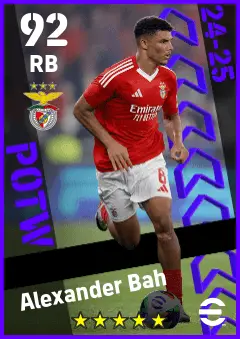 Alexander Bah eFootball 2026 player card — 92 OVR RB