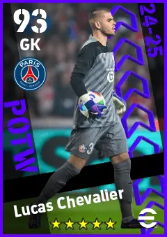 Lucas Chevalier eFootball 2026 player card — 93 OVR GK